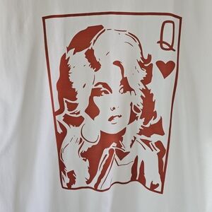 White T-Shirt with Red Queen Graphic